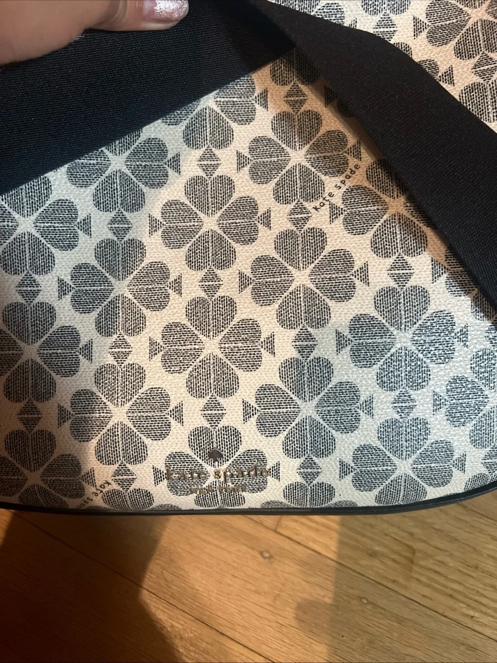 kate spade White and Black Floral Crossbody Bag